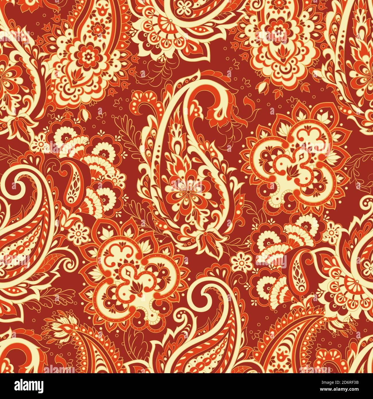 vintage pailsey pattern in indian batik style. floral vector background ...