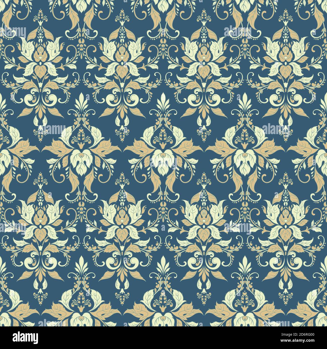 Damask Seamless Pattern. Floral vintage wallpaper Stock Vector Image ...