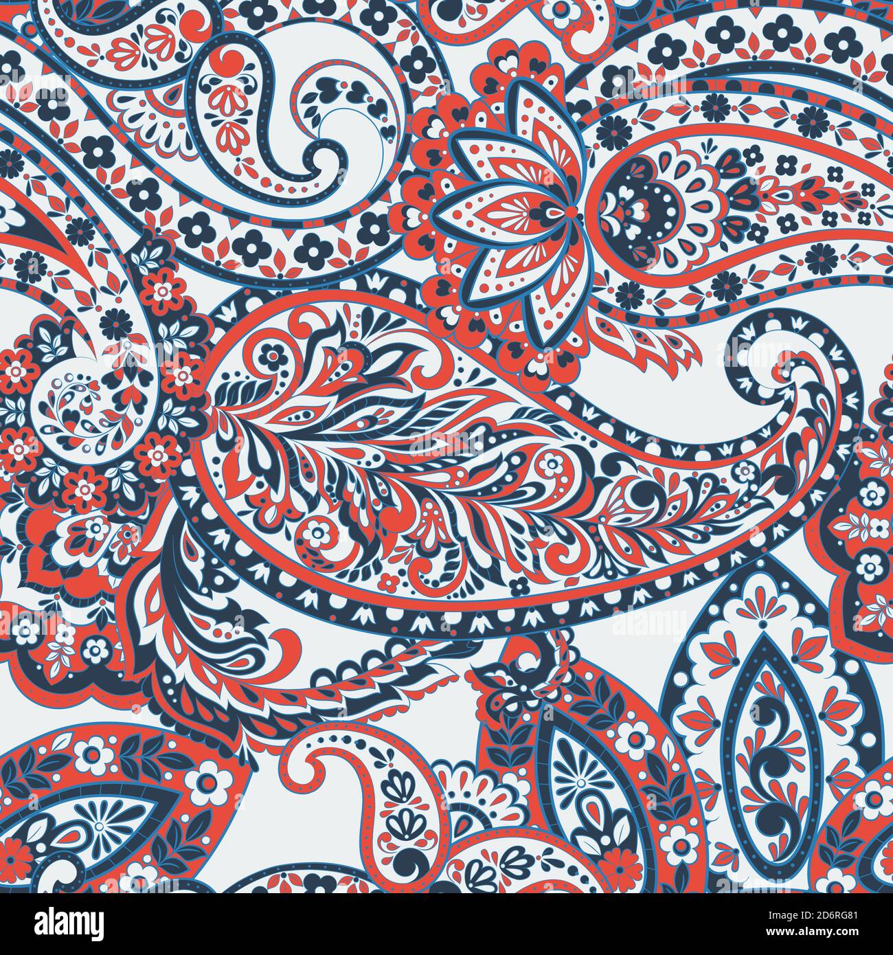 Seamless pattern with paisley ornament. Vector illustration Stock ...
