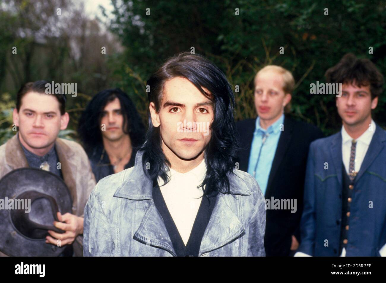 Wall of Voodoo during a photoshoot in a park. London May 23 1986