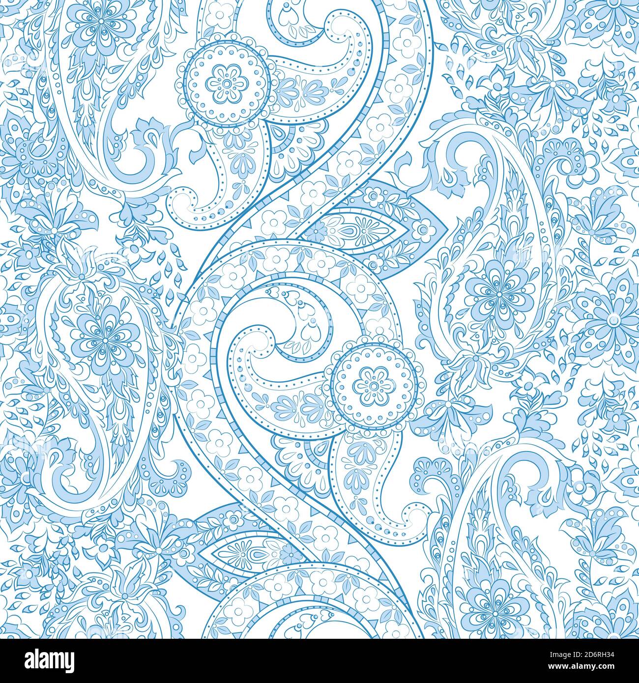 Paisley seamless pattern with flowers in indian style. Floral vector ...
