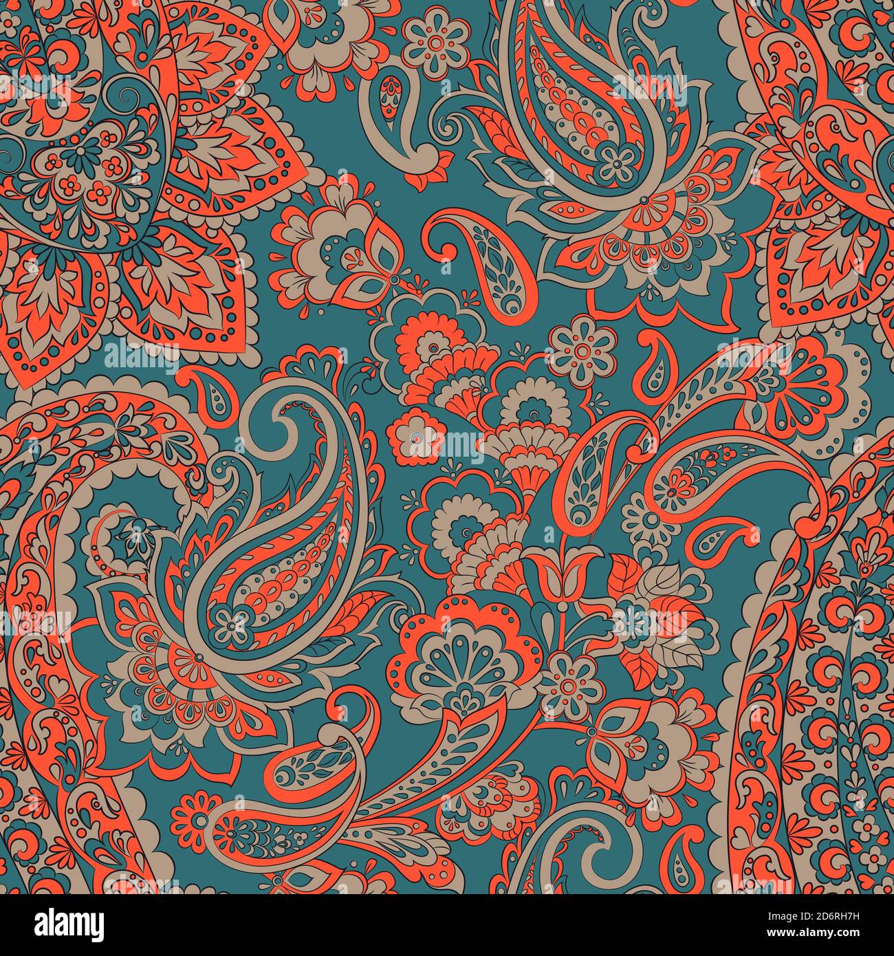 paisley seamless vector pattern Stock Vector Image & Art - Alamy