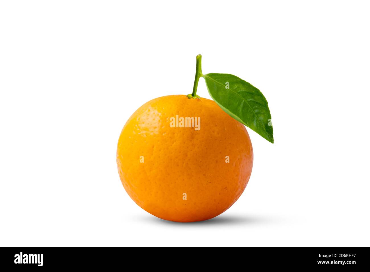Oranges fruits with high vitamin C and green leaves, isolated on a