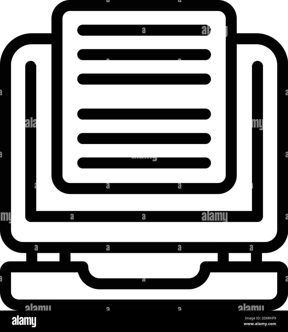 Plan scenario icon, outline style Stock Vector