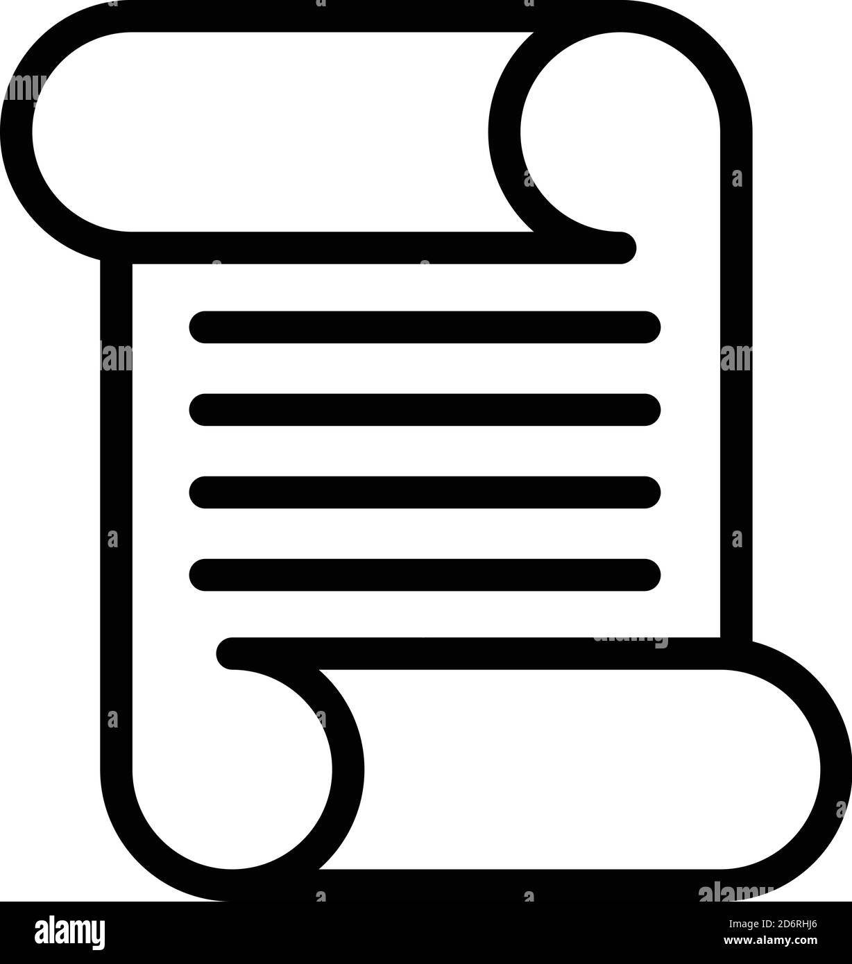 Scenario scroll icon, outline style Stock Vector
