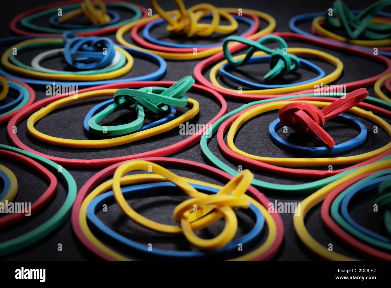 Pile of multi colored rubber bands at a rubber band factory, Mon State,  Myanmar Stock Photo - Alamy, Colored Rubber Bands 