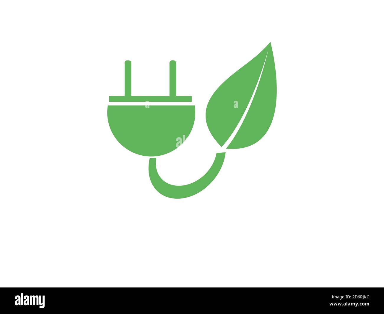 green ecology plug with leaf vector isolated on white background Stock ...