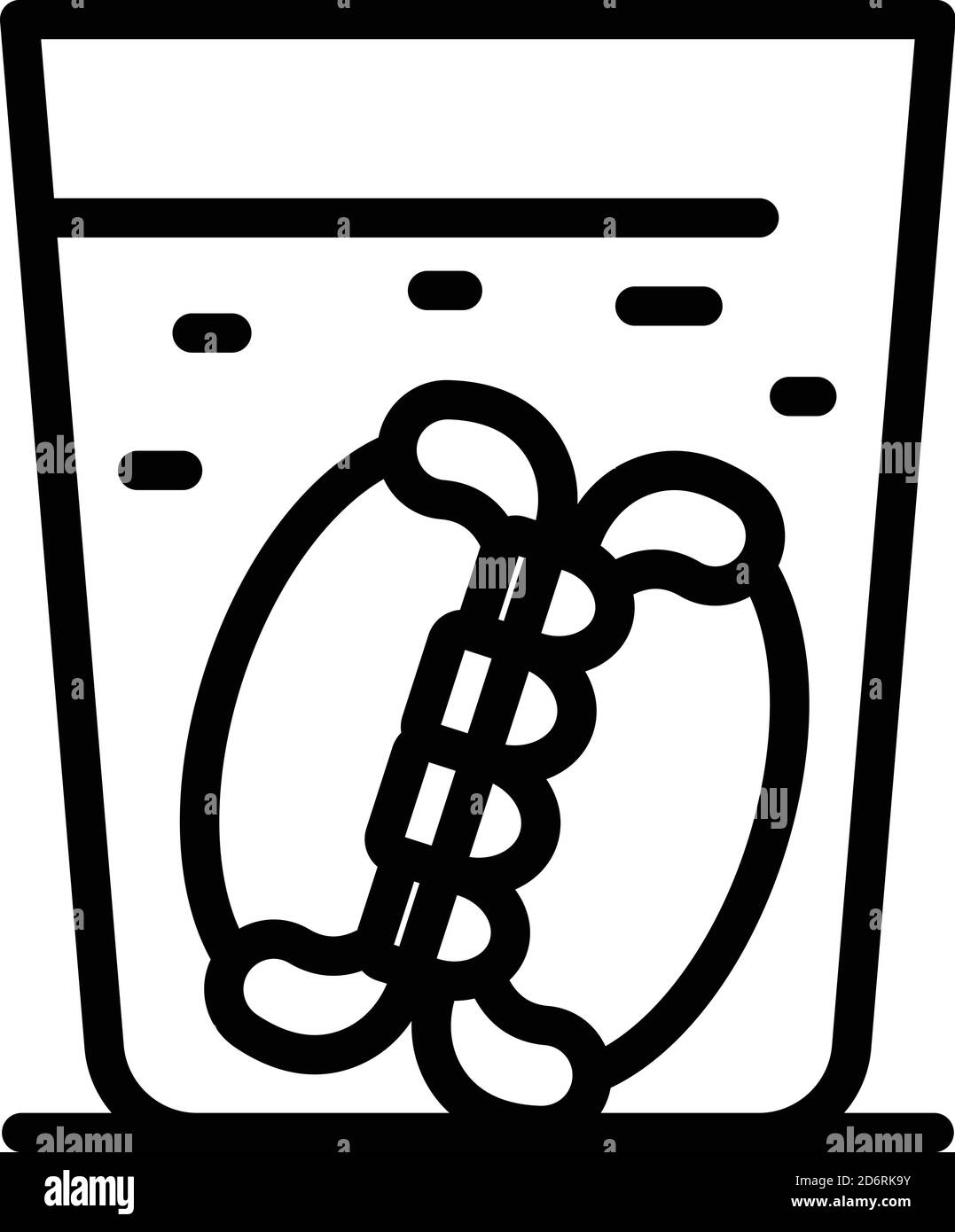 Teeth rinse icon, outline style Stock Vector