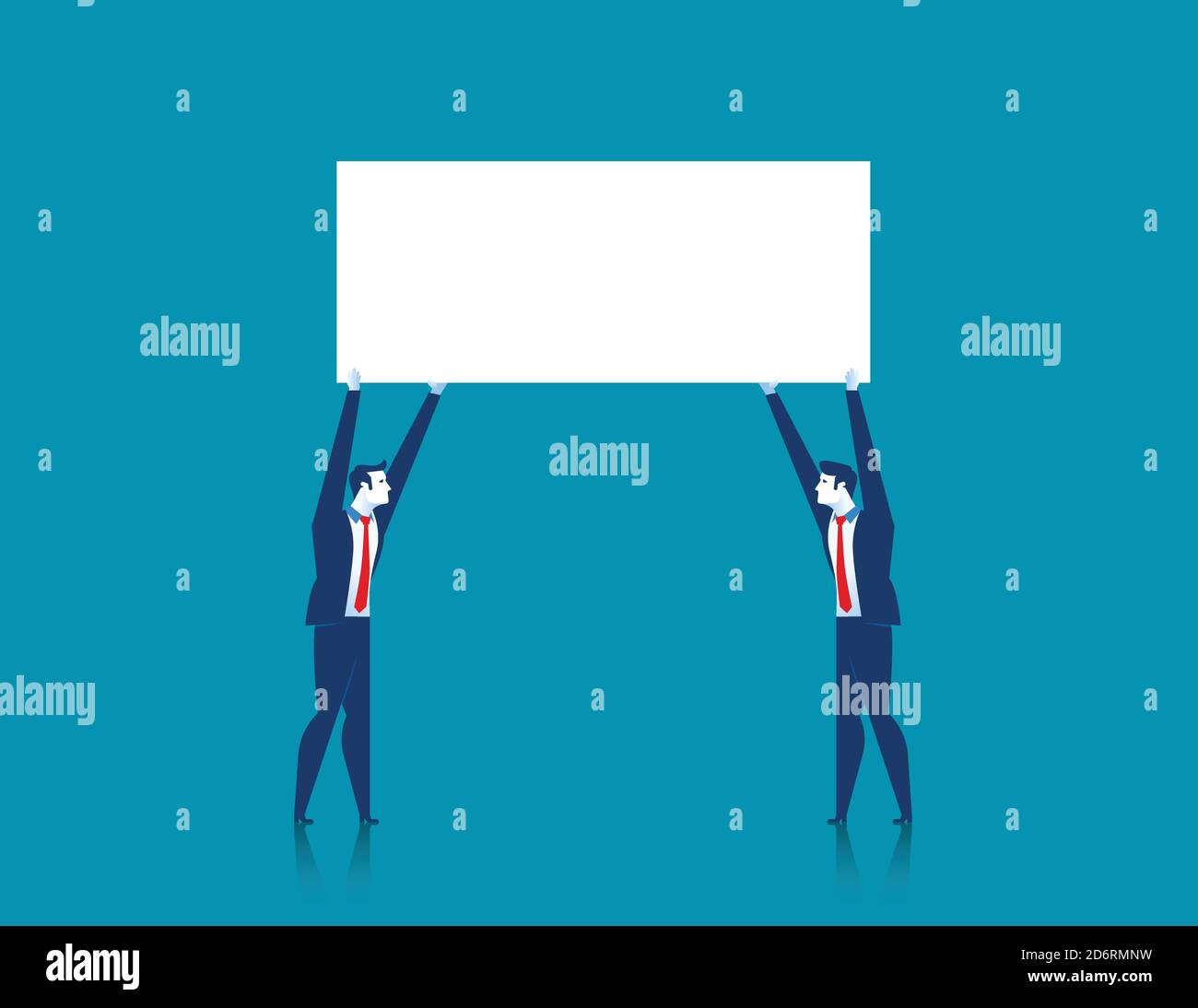 Businessman holding the empty sign. Concept business illustration ...