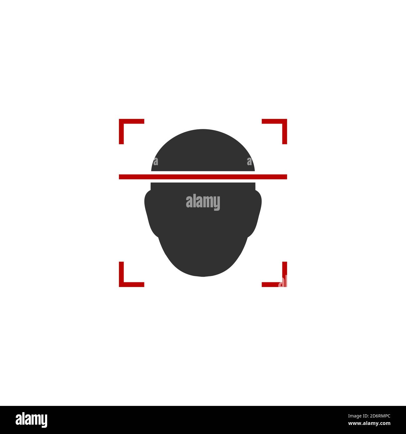 Facial recognition concept. Face ID, face recognition system. Hand