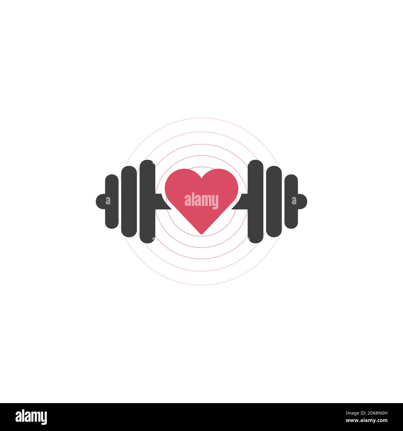 I love gym logo icon, fitness center, dumbell and heart. health