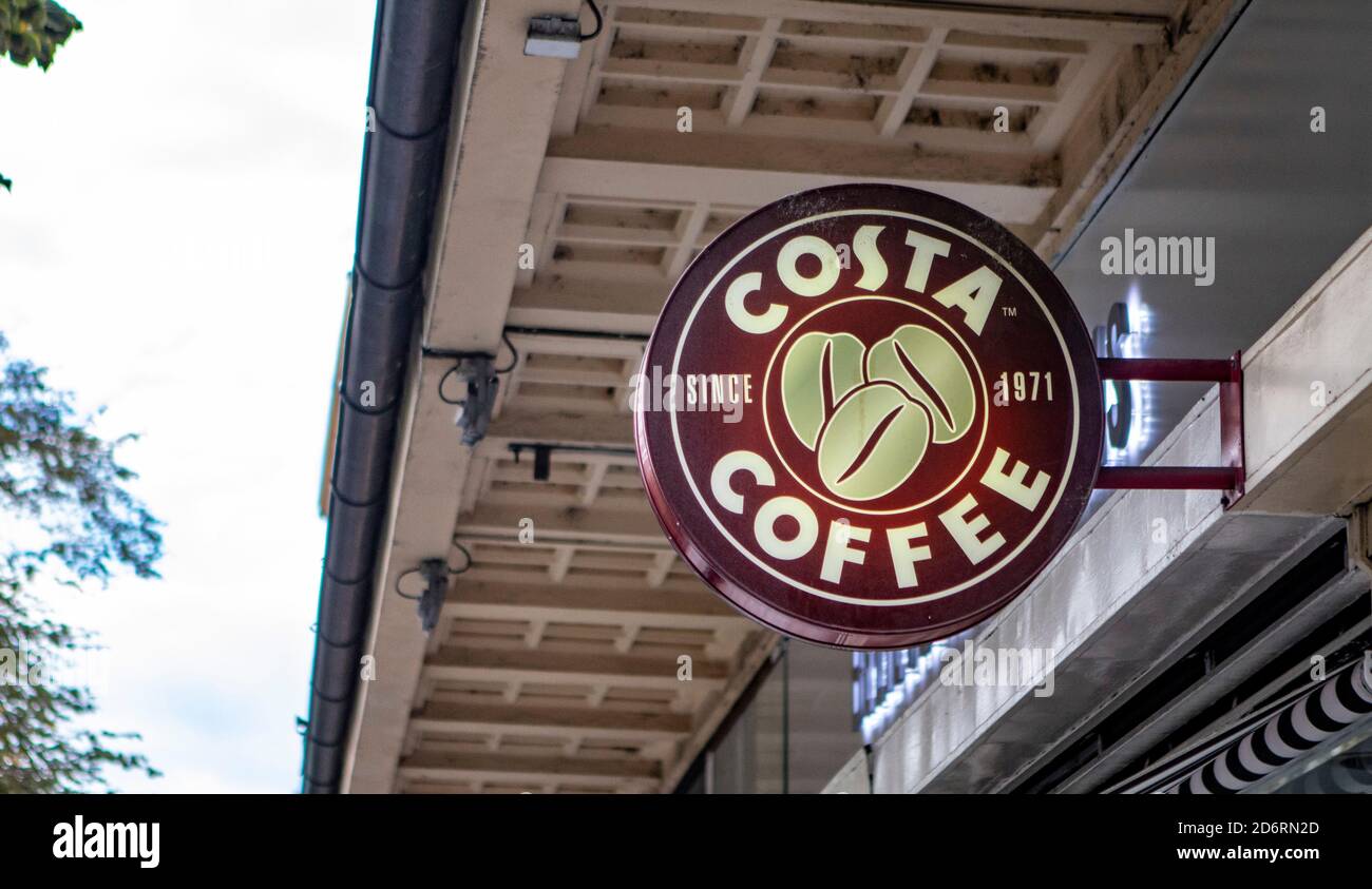 Costa Coffee logo in Prague store, in Prague, Czech Republic, July 18, 2020. (CTK Photo/Martin Macak Gregor) Stock Photo