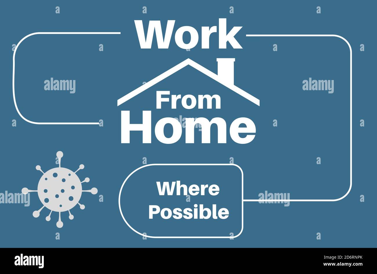 Work from home concept vector on a blue background Stock Vector