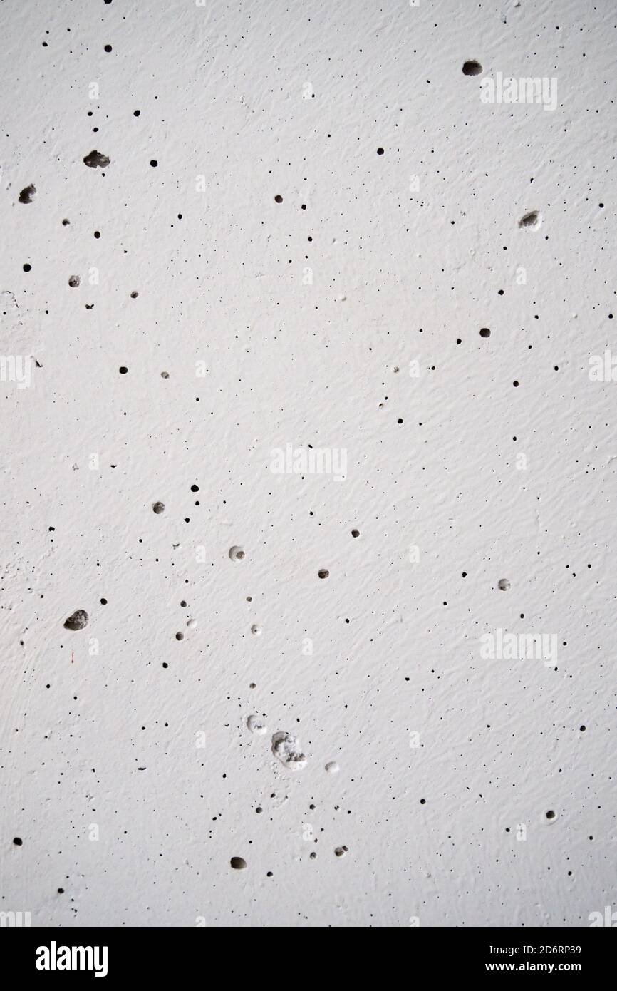 Texture of concrete. White concrete background with bubbles Stock Photo
