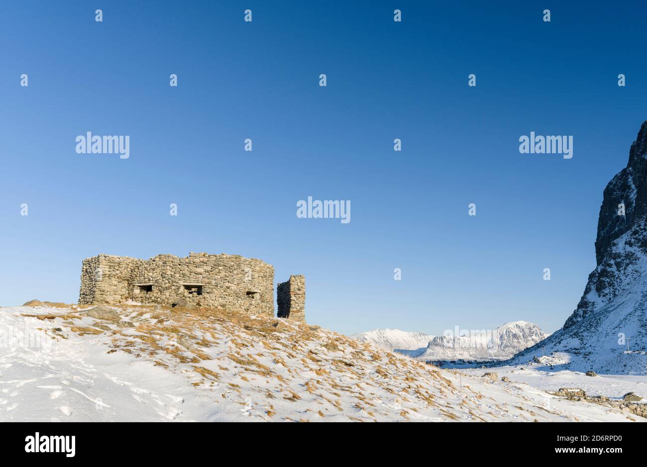 German Radar station dating back to WW2 at Eggum Beach, island