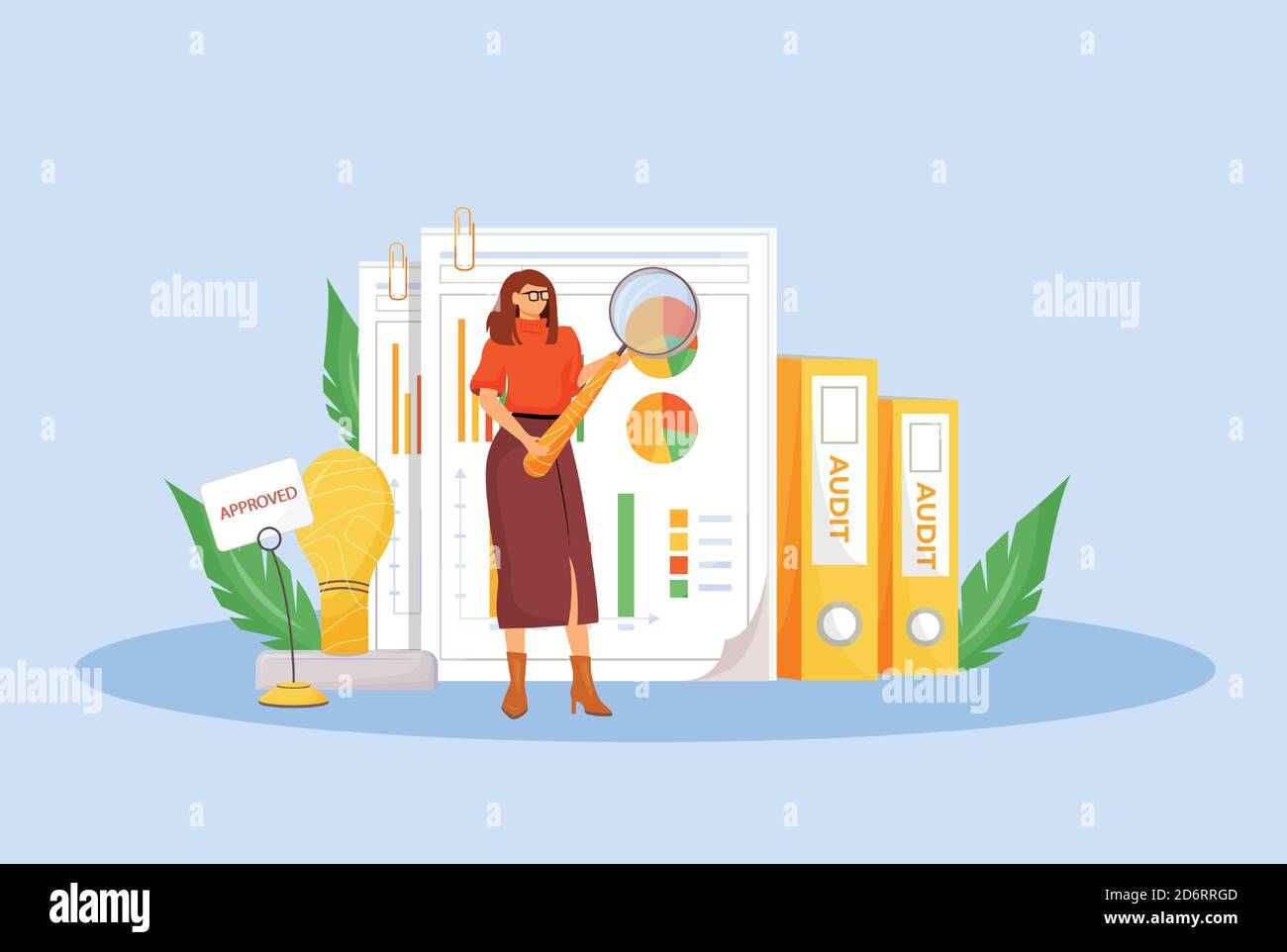 Financial audit flat concept vector illustration Stock Vector Image ...