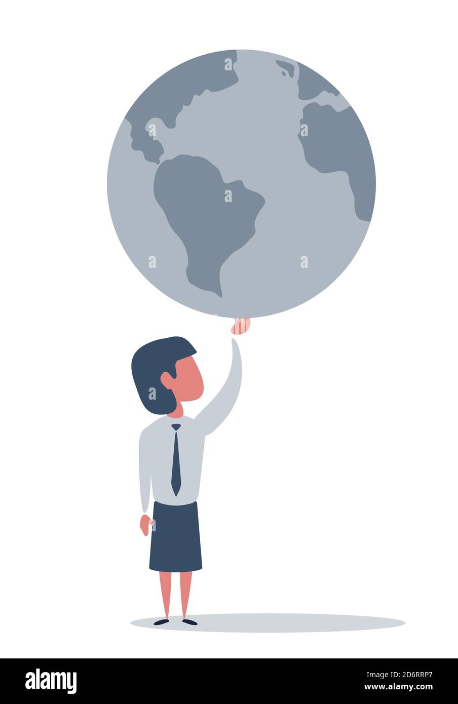Businesswoman holding the world in her hands Stock Vector