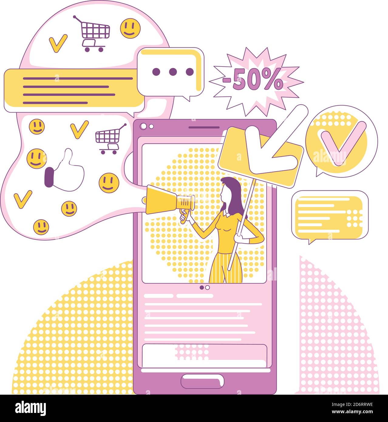 SMM tools thin line concept vector illustration Stock Vector