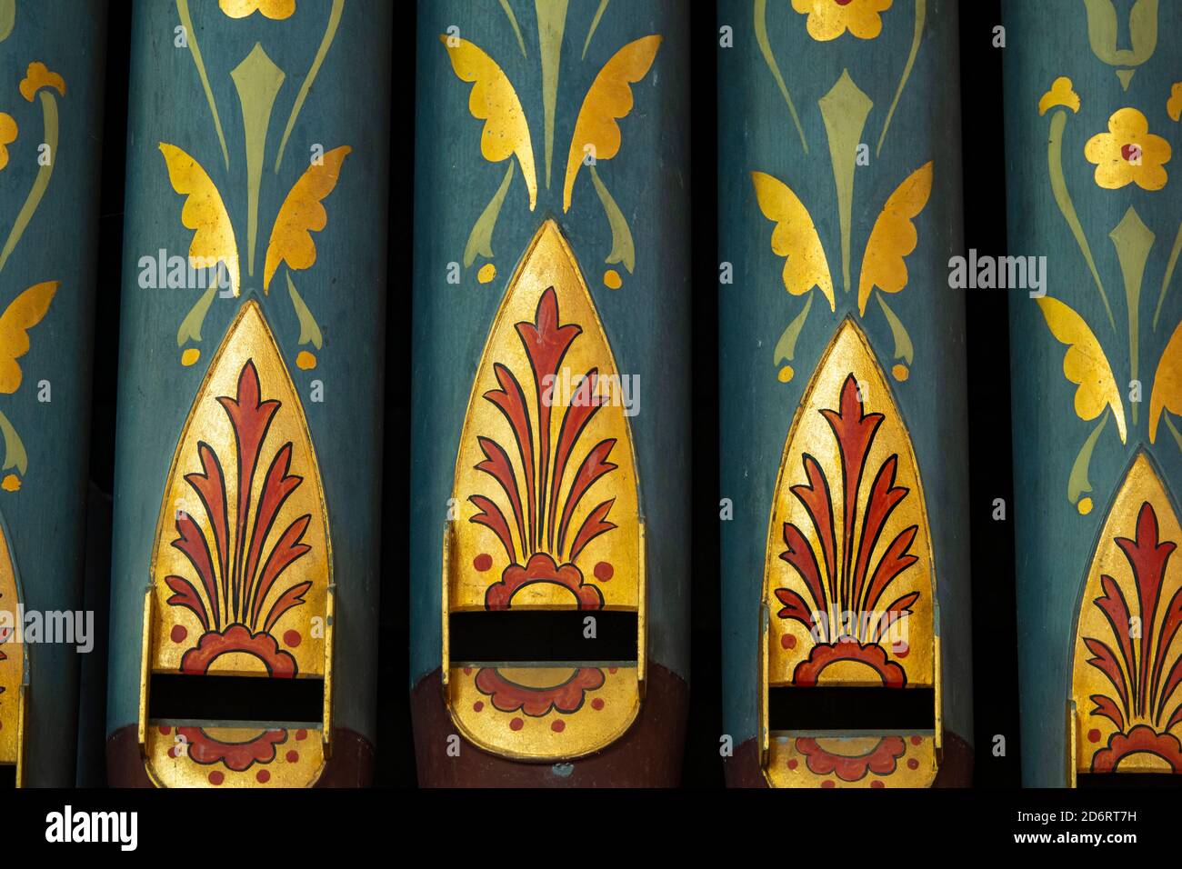 Organ pipes in Little Glemham Church, Suffolk Stock Photo