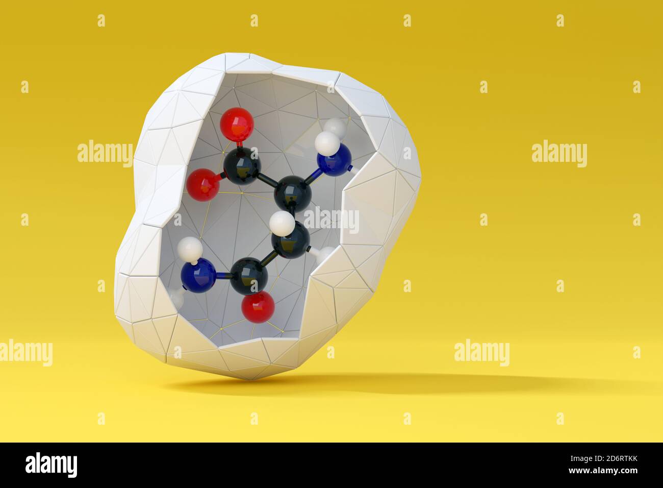 Asparagine (L-asparagine, Asn, N) amino acid molecule. 3D rendering. Atoms are represented as spheres with conventional color coding: hydrogen (white) Stock Photo