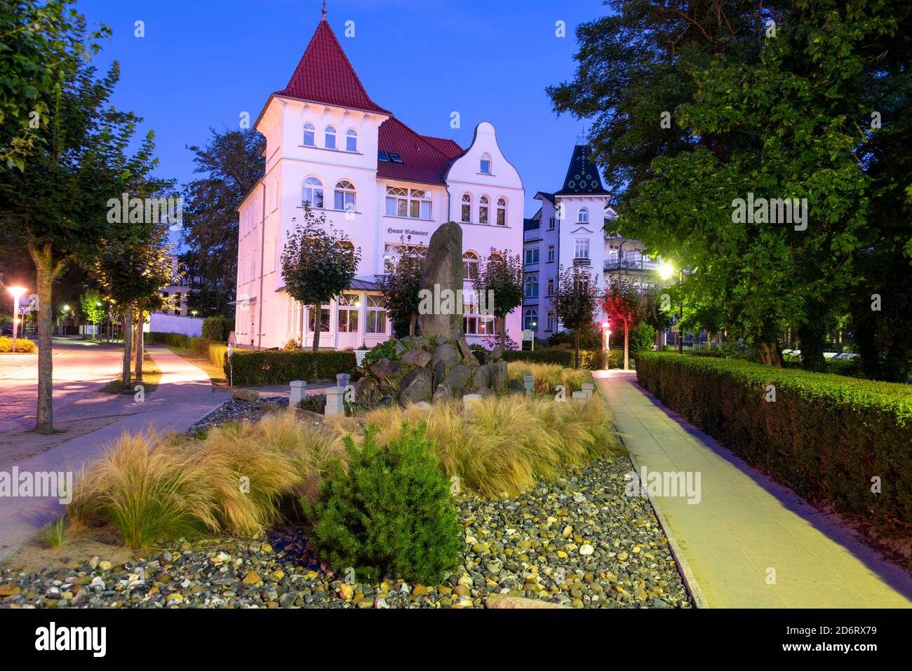 Binz, Germany. 05th Aug, 2020. View of the Pension Haus Colmsee in the climatic health resort Binz on the island of Rügen. The pension is family run since 1920. Credit: Stephan Schulz/dpa-Zentralbild/ZB/dpa/Alamy Live News Stock Photo