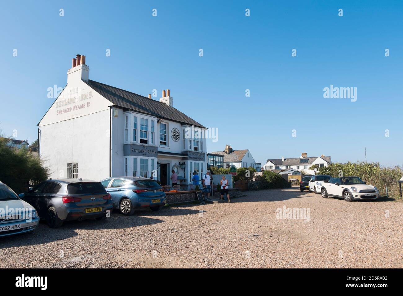 The Zetland Arms pub at the end of Wellington Parade in Kingsdown, Deal, Kent, UK Stock Photo