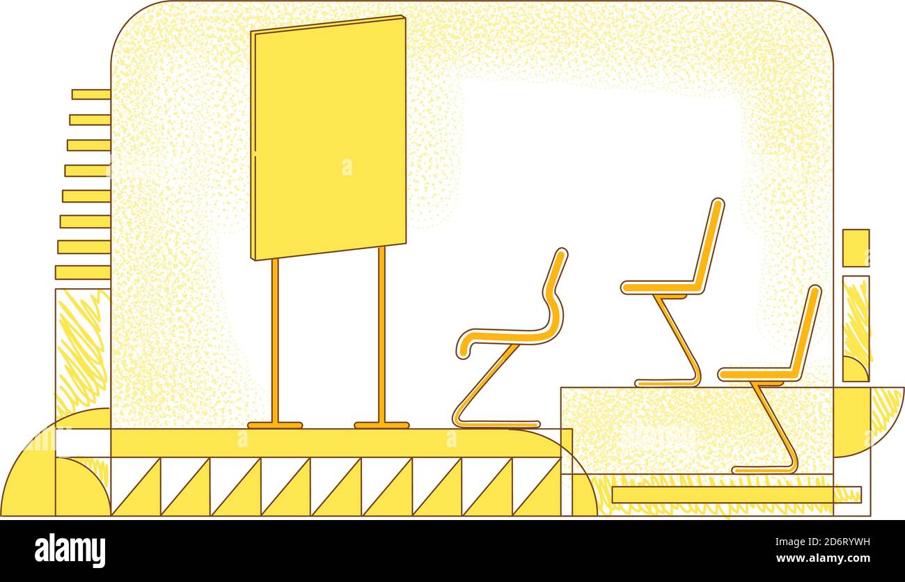Conference room flat silhouette vector illustration Stock Vector
