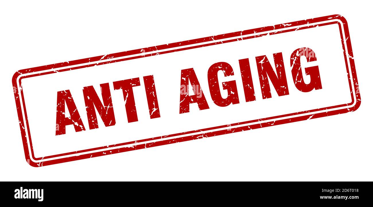 anti aging stamp. square grunge sign isolated on white background Stock ...