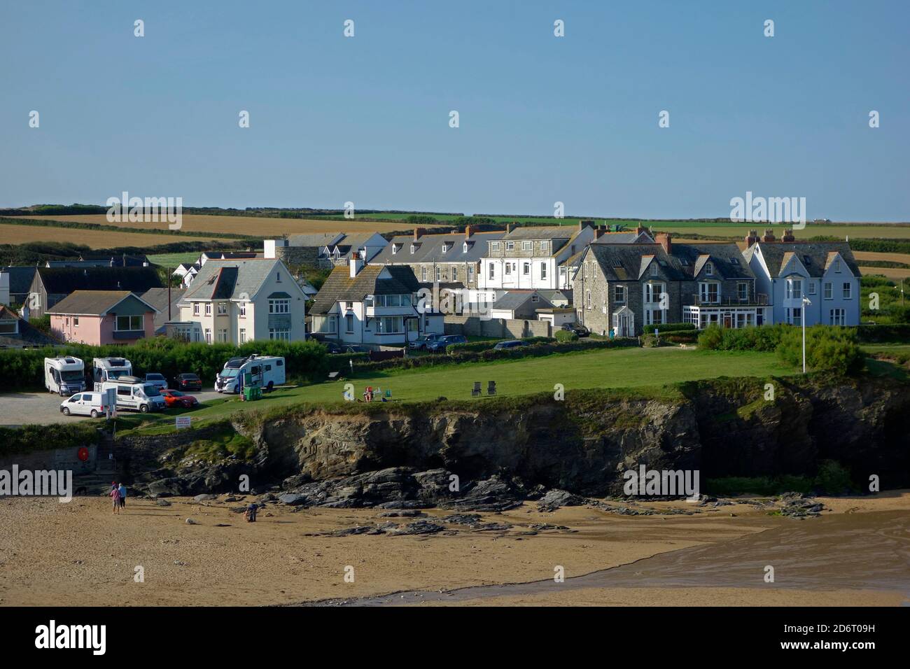 Trevone Village and Bay, North Cornwall, England, UK In September Stock Photo