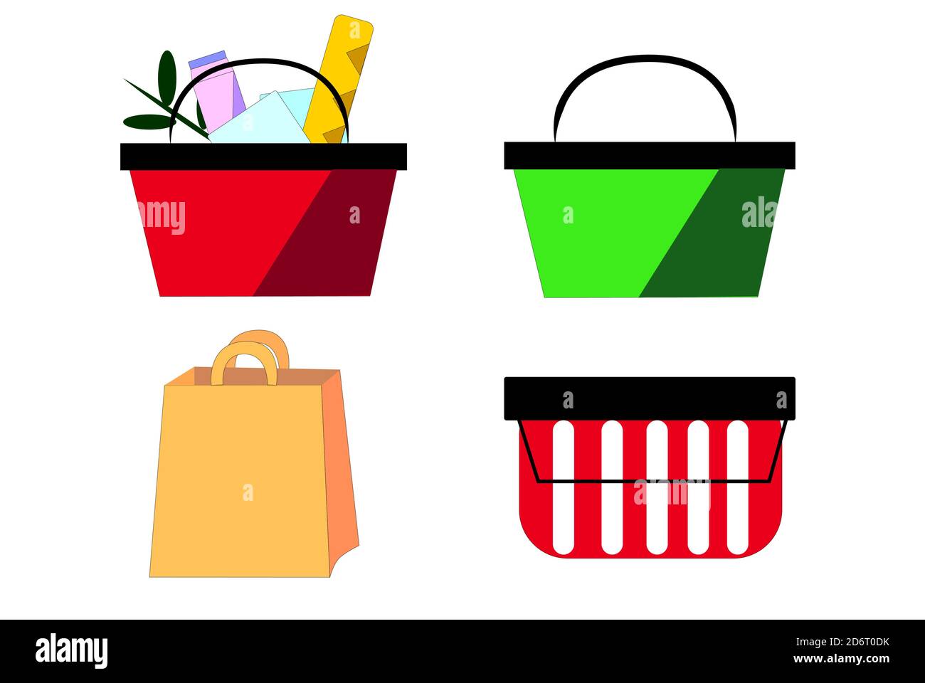 A set of shopping baskets .On white background Stock Vector Image & Art ...