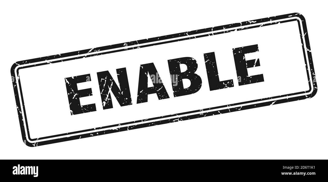 enable stamp. square grunge sign isolated on white background Stock ...
