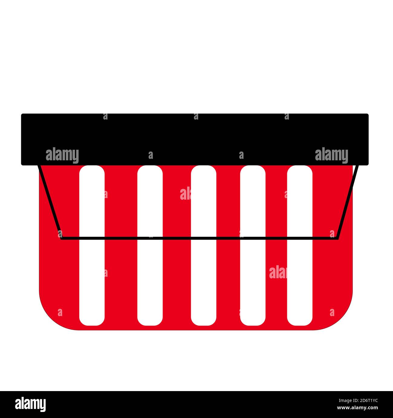 Empty red shopping basket isolated on white background. Supermarket basket. Shopping basket icon. Vector illustration Stock Vector