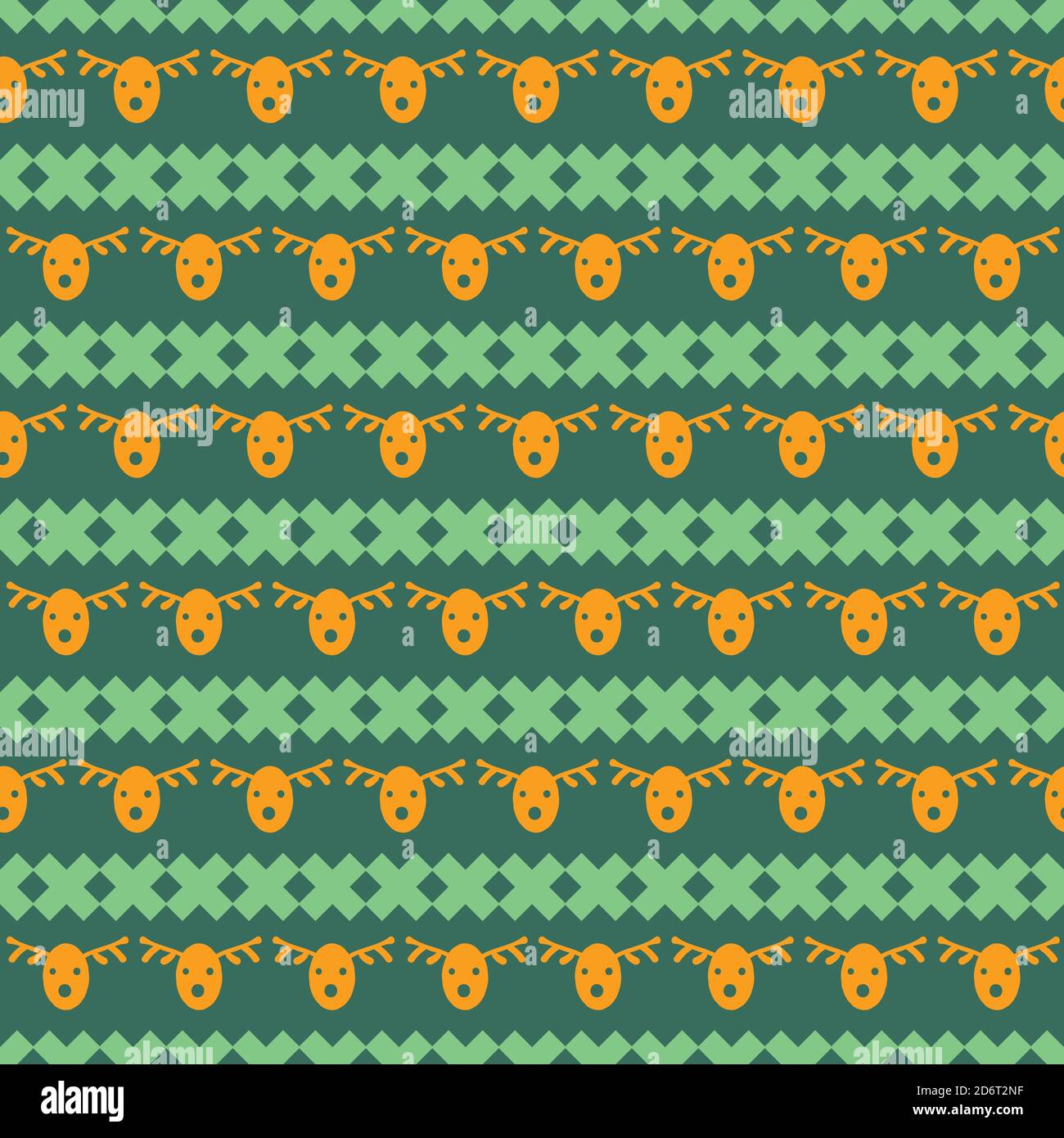 reindeer christmas stripes seamless vector pattern Stock Vector