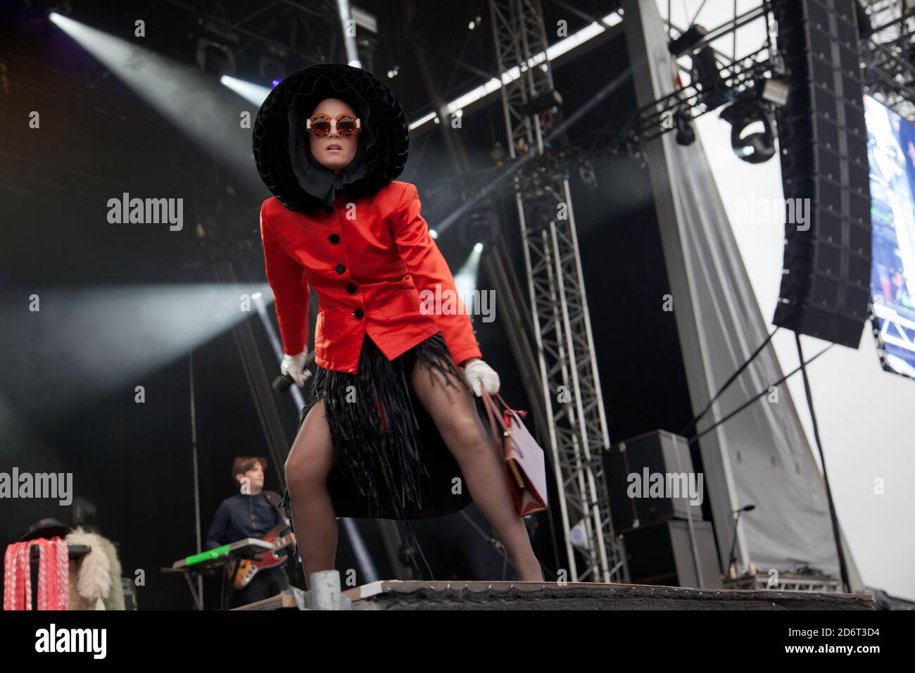 Close-up of Róisín Murphy performing on the main stage of the OnBlackheath Music Festival 2106 Stock Photo
