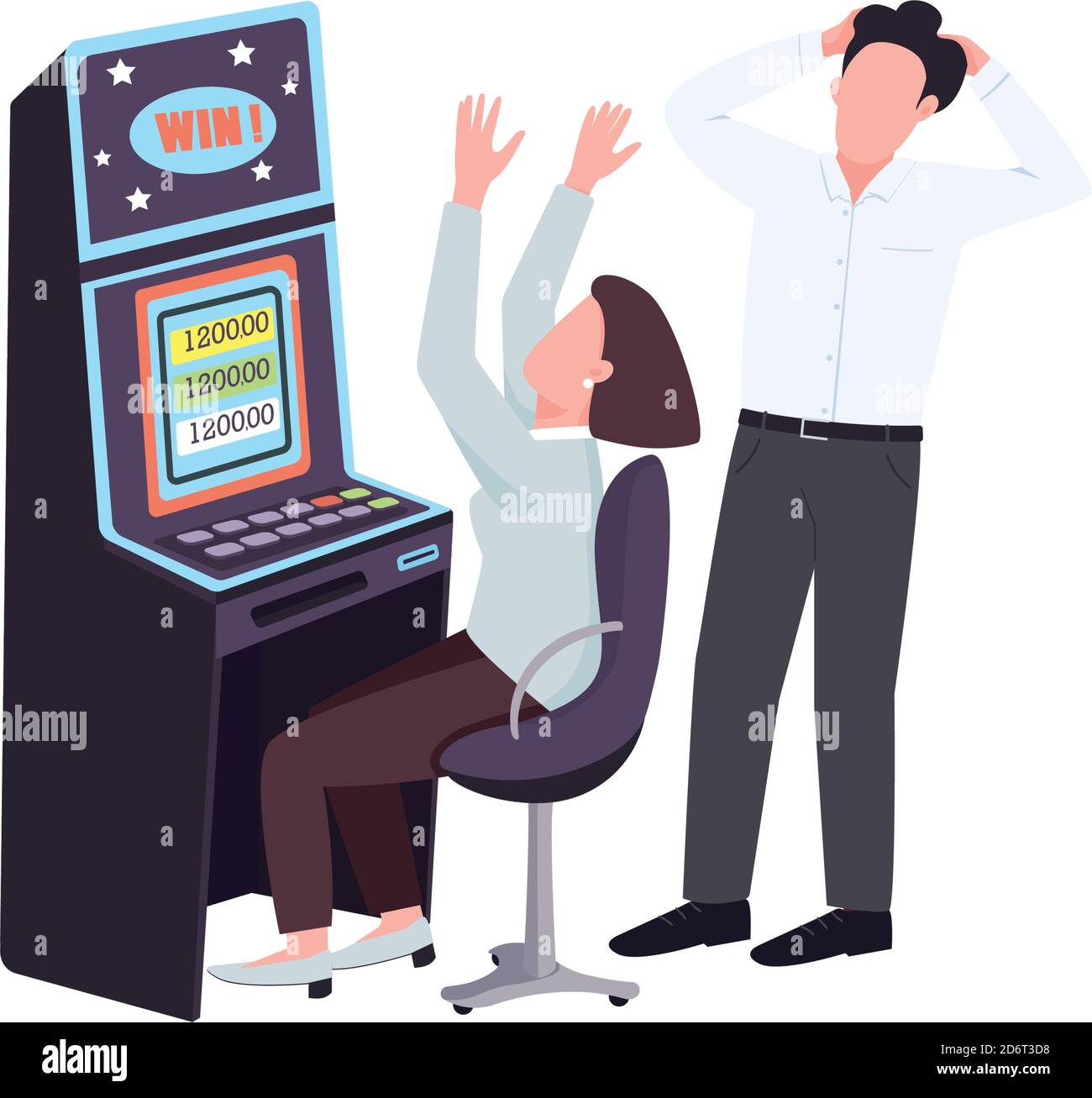 Gambler flat color vector faceless characters Stock Vector