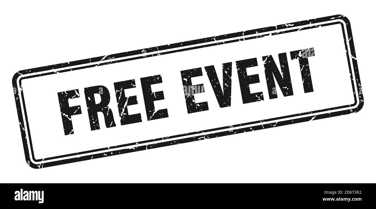 free event stamp. square grunge sign isolated on white background Stock ...