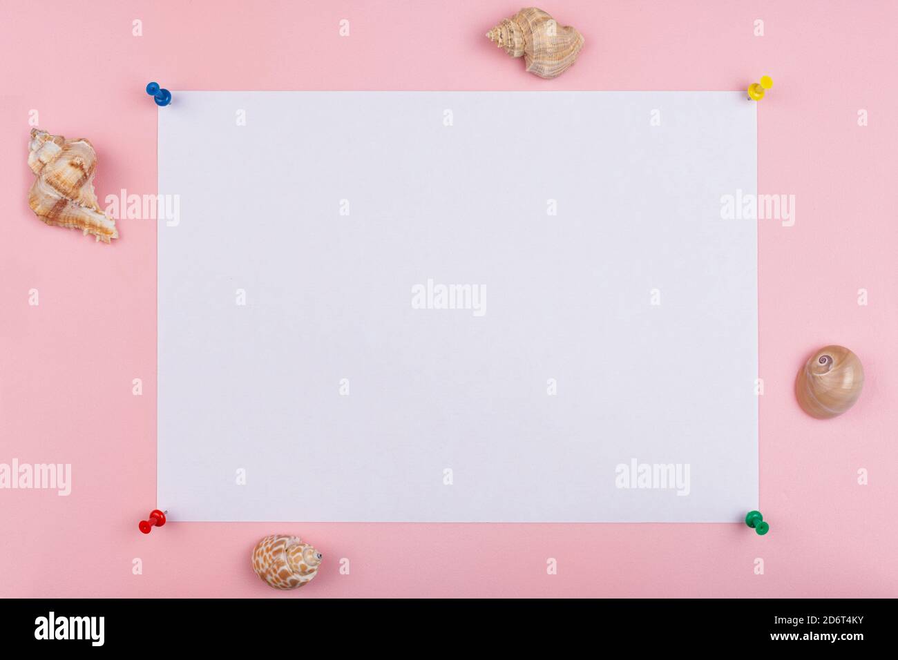 white sheet fastened with clerical multi-colored buttons Stock Photo