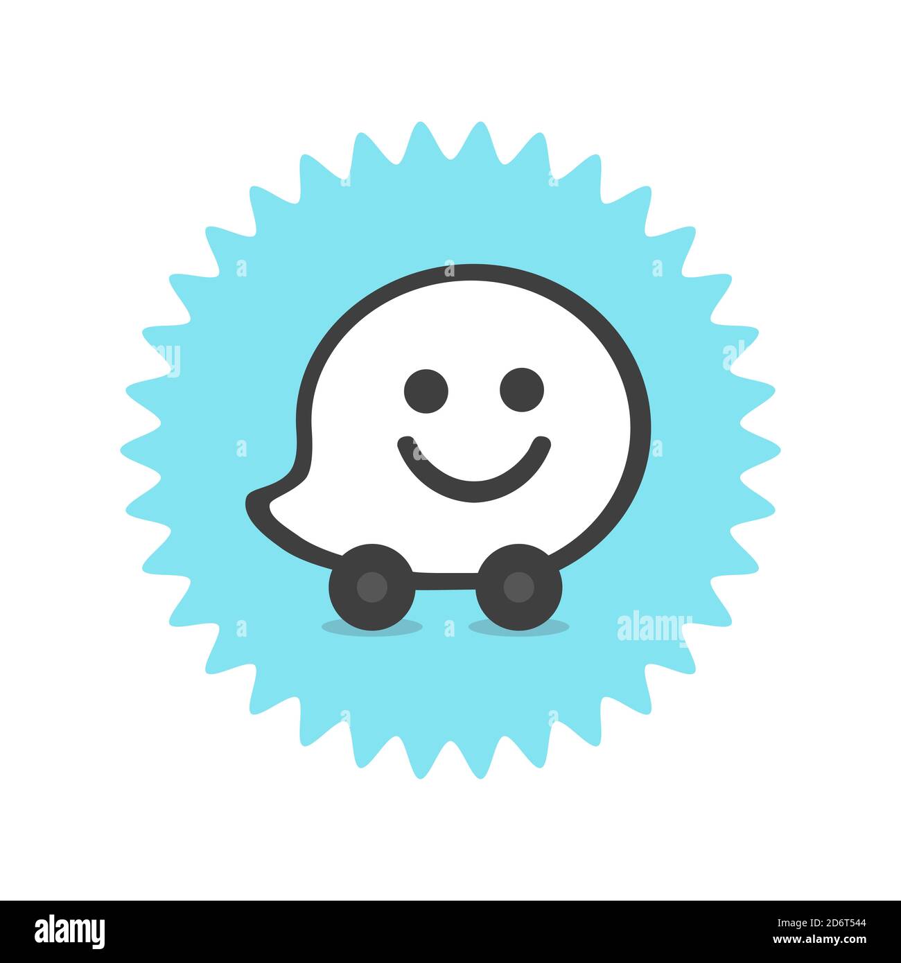 Waze logo. Waze is a realtime automotive traffic social application