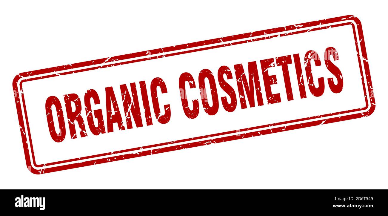 organic cosmetics stamp. square grunge sign isolated on white ...