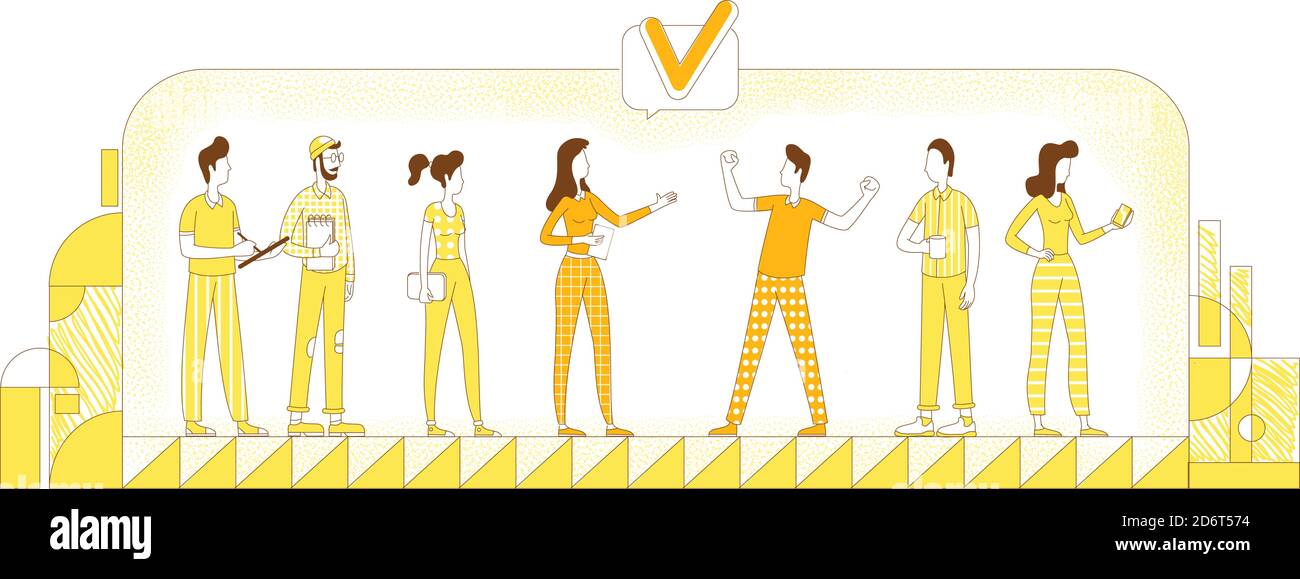 Staff hiring flat silhouette vector illustration Stock Vector