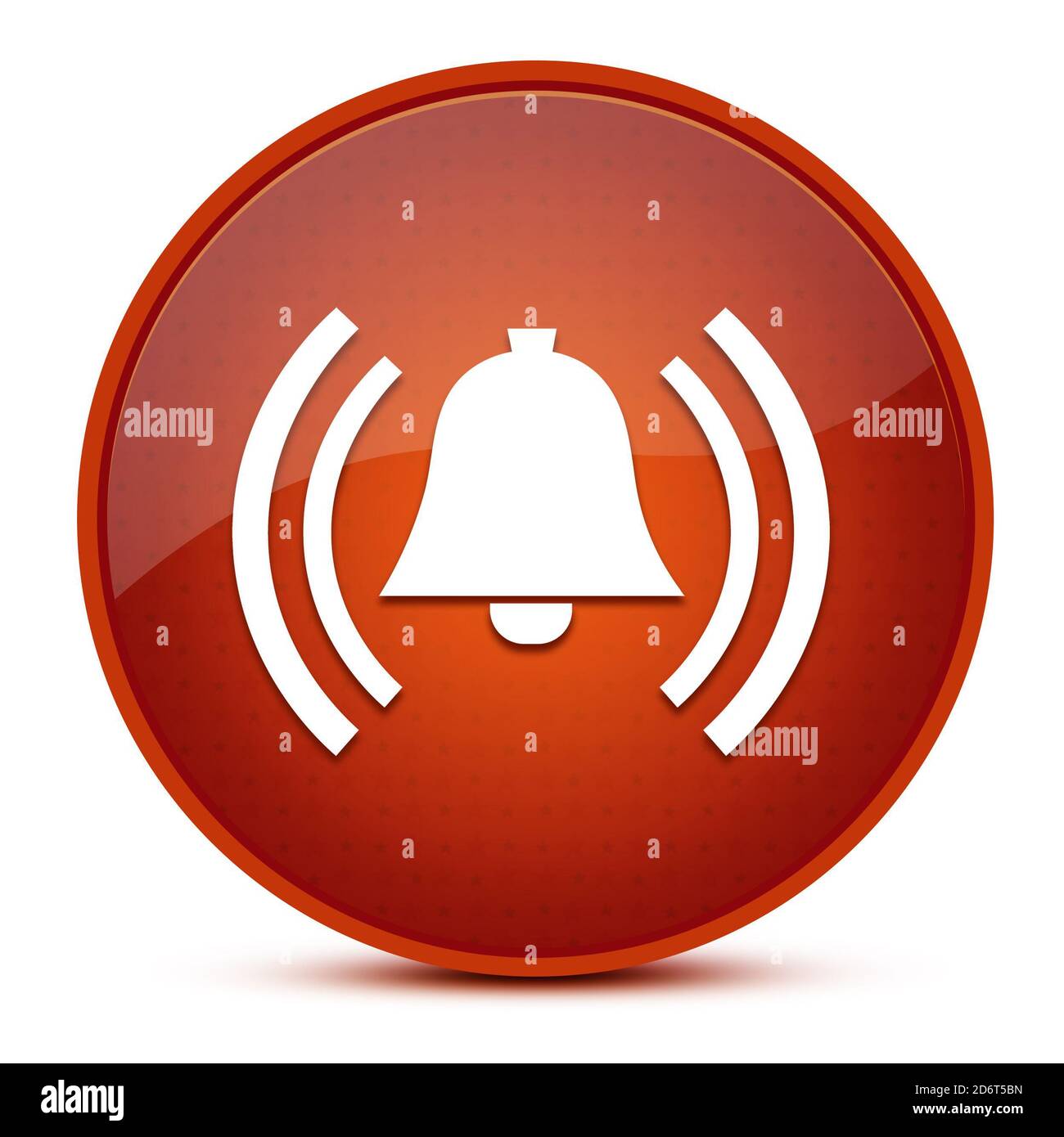 Alarm aesthetic glossy brown round button abstract illustration Stock