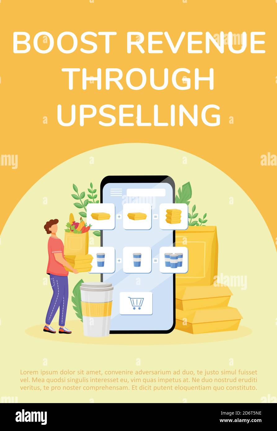 Food upselling poster flat vector template Stock Vector Image & Art Alamy