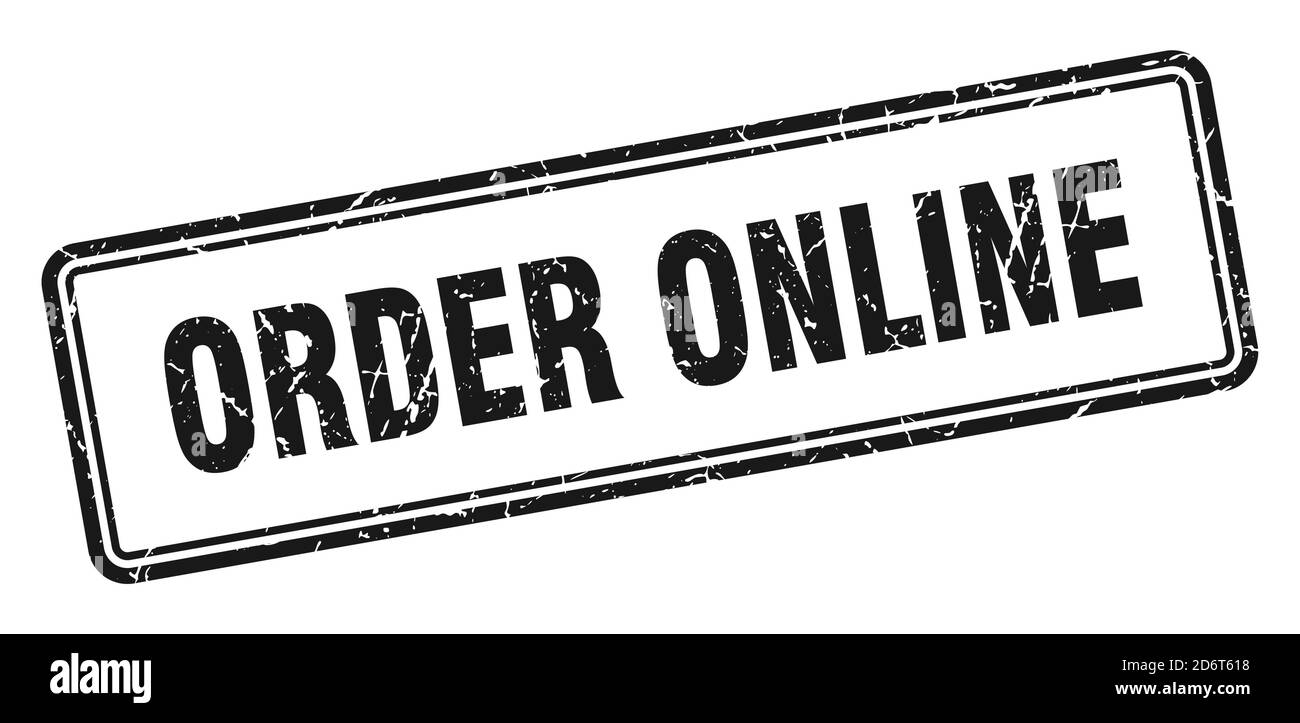 order online stamp. square grunge sign isolated on white background ...