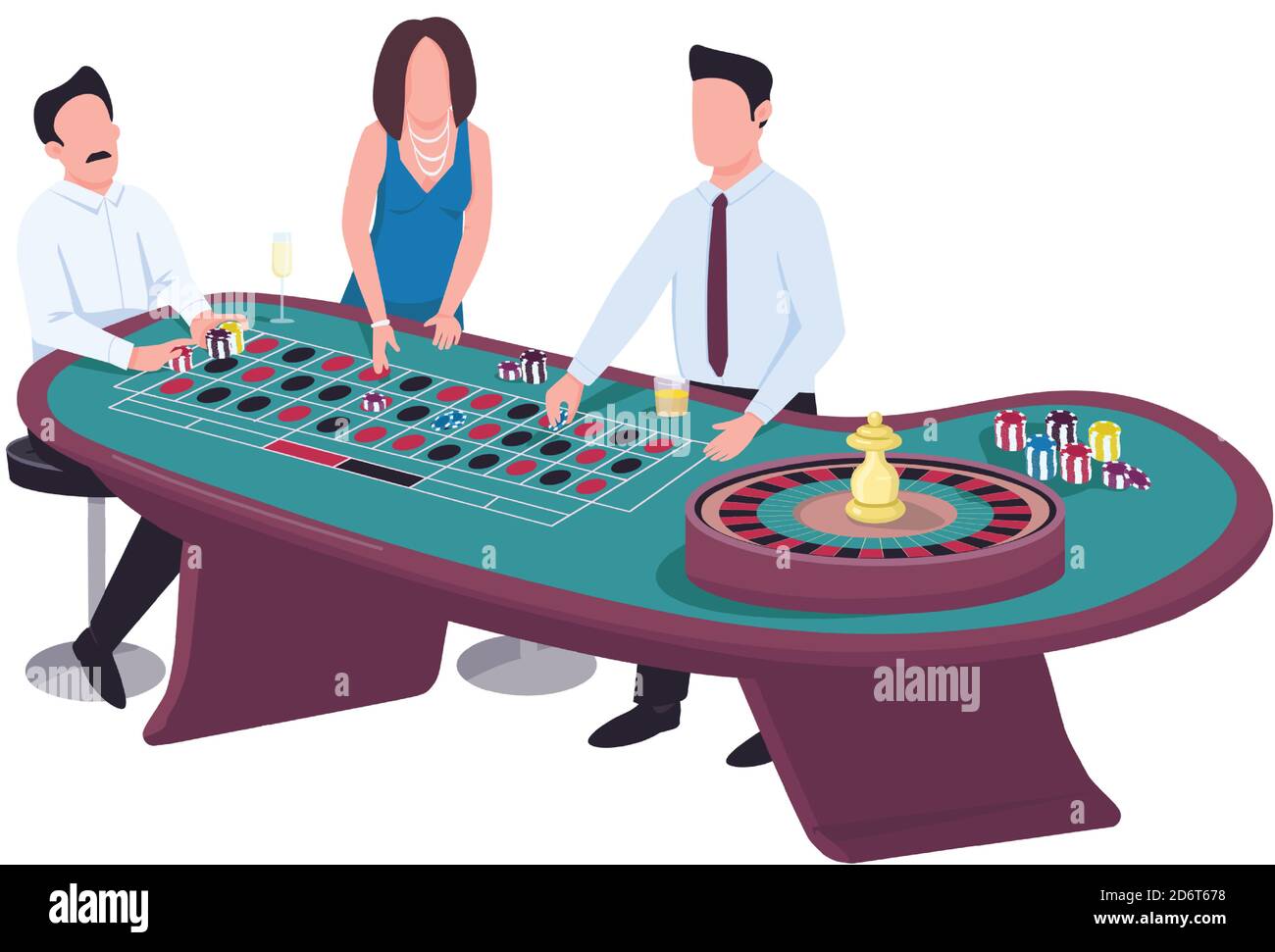 Gambler flat color vector faceless characters Stock Vector