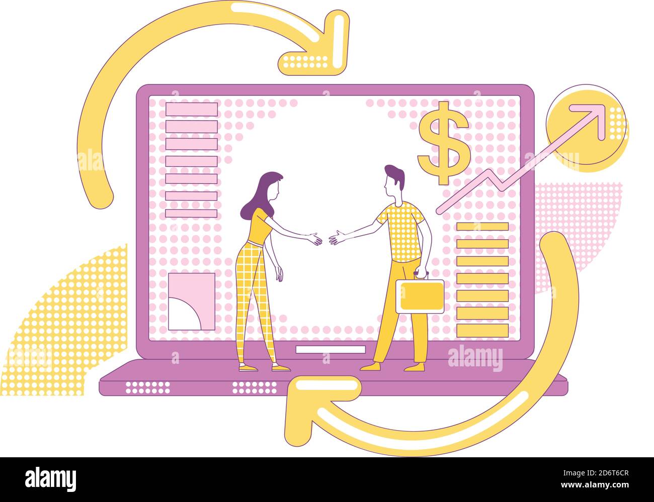 Affiliate marketing thin line concept vector illustration Stock Vector