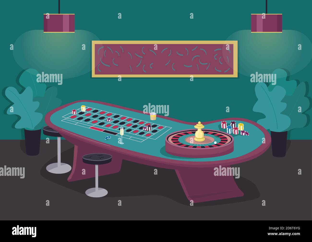 Roulette table flat color vector illustration Stock Vector Image & Art