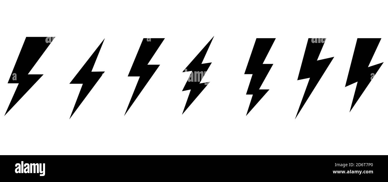 Set lightning bolt. Vector on white Stock Vector Image & Art - Alamy
