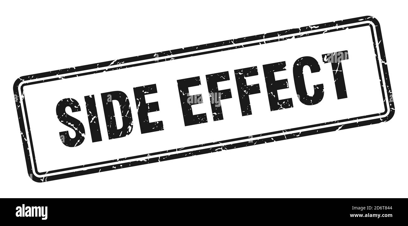 side effect stamp. square grunge sign isolated on white background