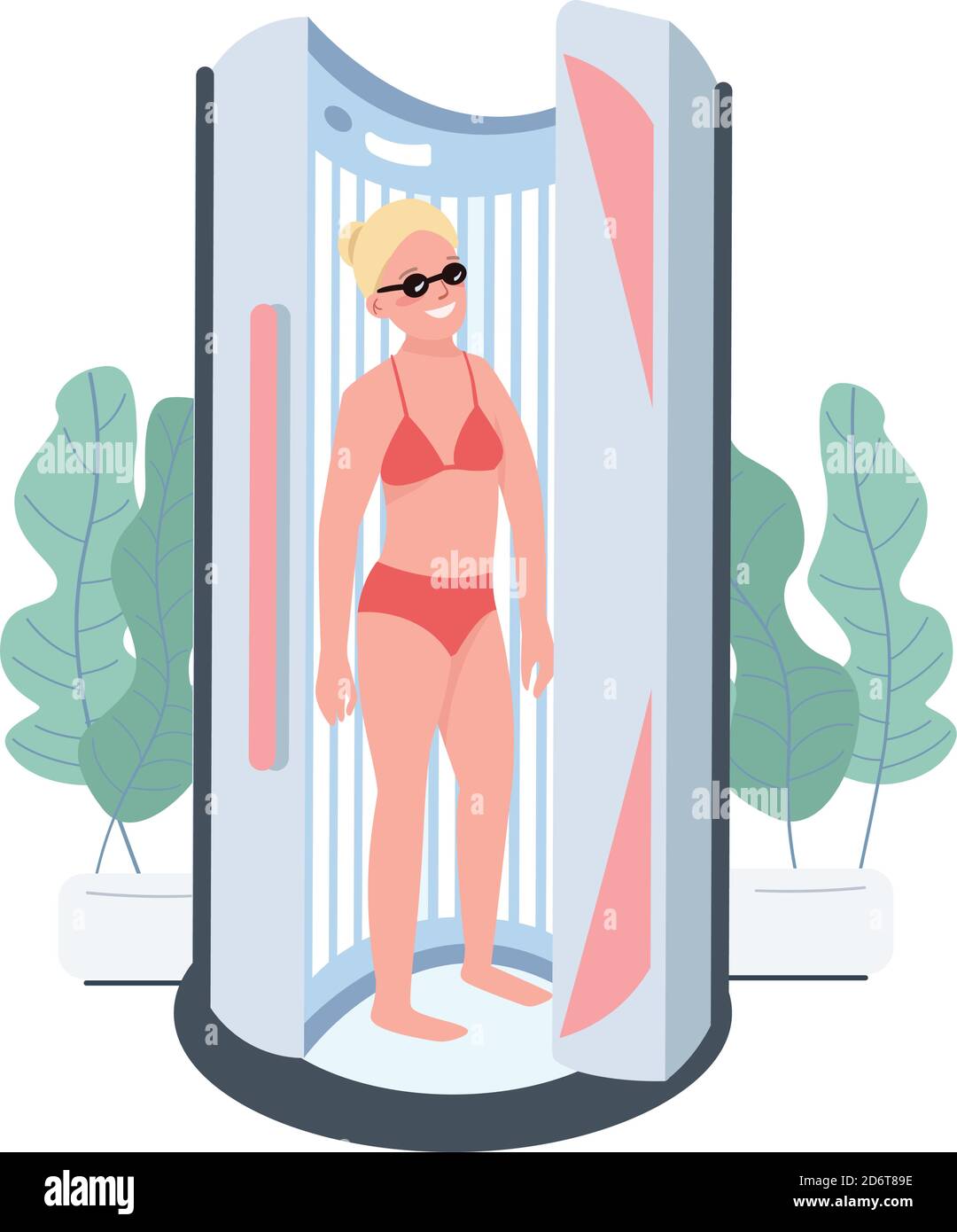 Suntanning flat color vector character Stock Vector