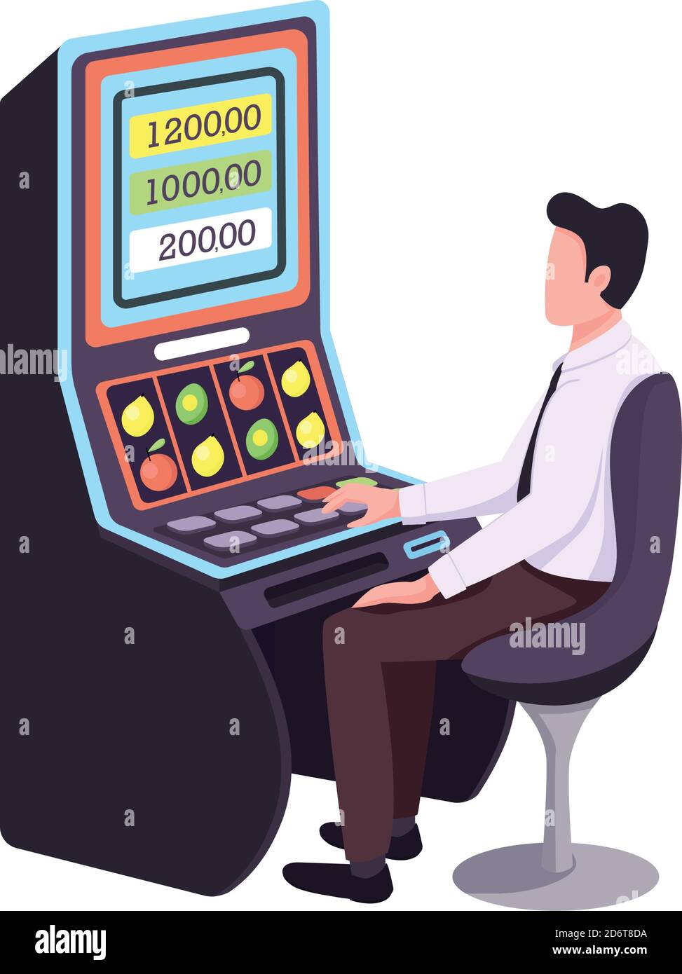 Gambler flat color vector faceless character Stock Vector
